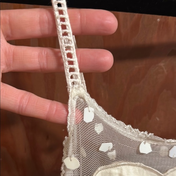 NWOT See by Chloe Cream Sheer Polka Dot SequinTop, size 6 / 42 - Picture 4 of 8